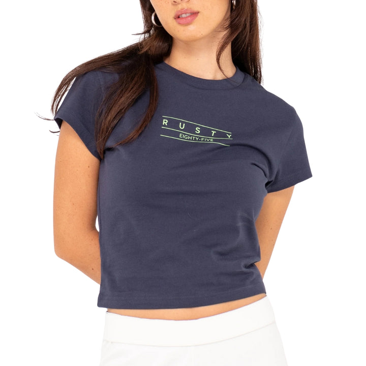 Rusty Essentials Skimmer Baby Tee Navy Blue 