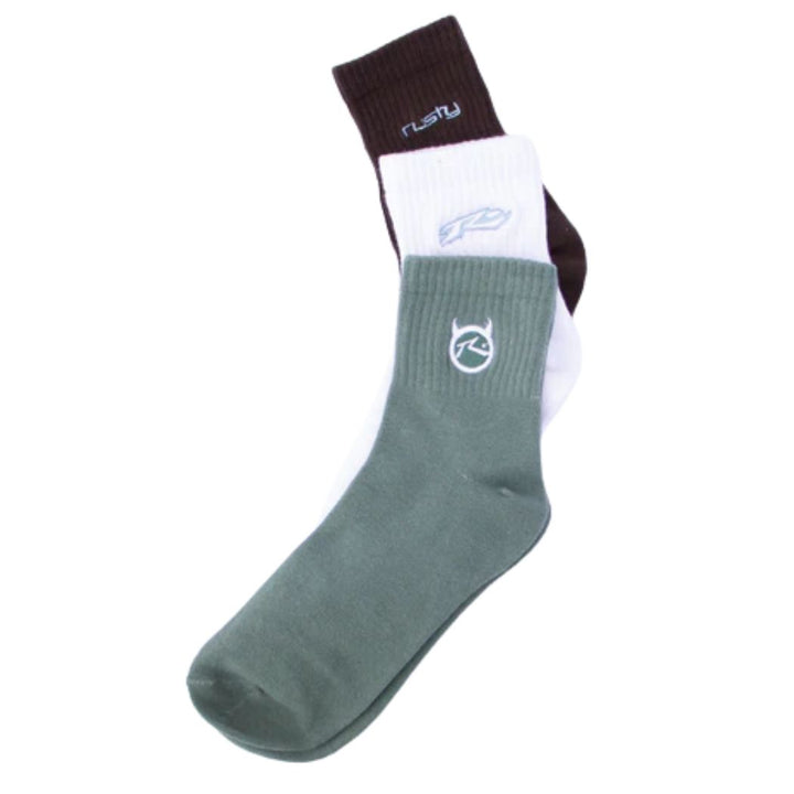 Rusty Fancy Day Crew 3 Sock Pack Multi 6