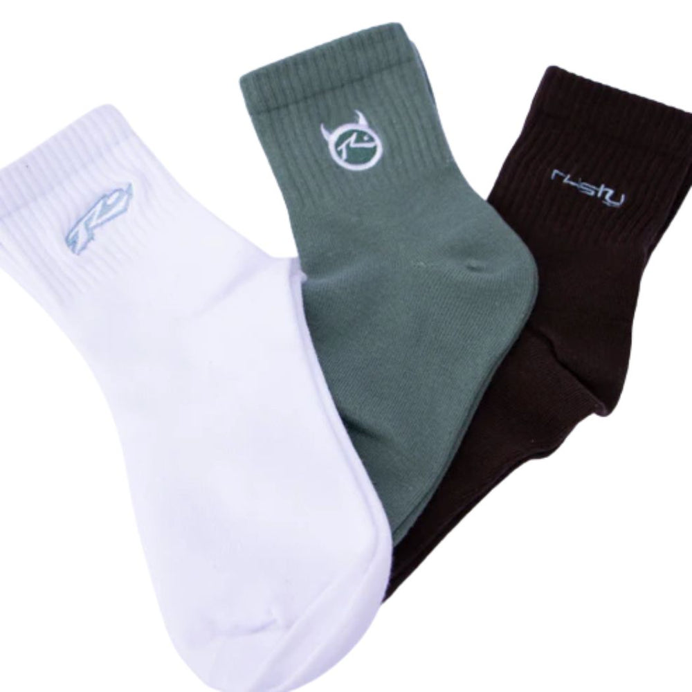 Rusty Fancy Day Crew 3 Sock Pack Multi 6