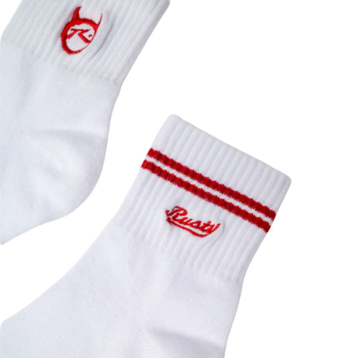 Rusty Fancy Day Crew 3 Sock Pack White