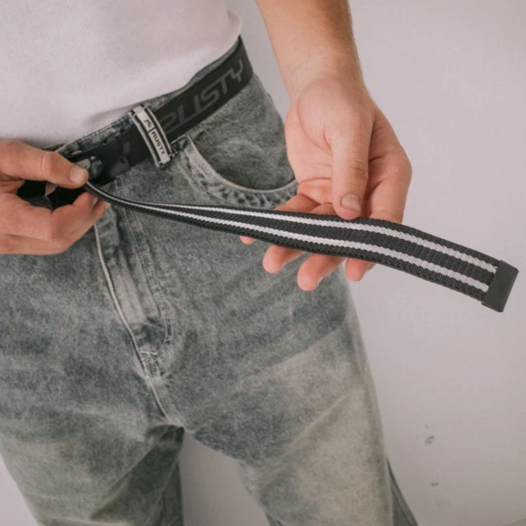 Rusty Flip Daddy Elastic Webbing Belt Black