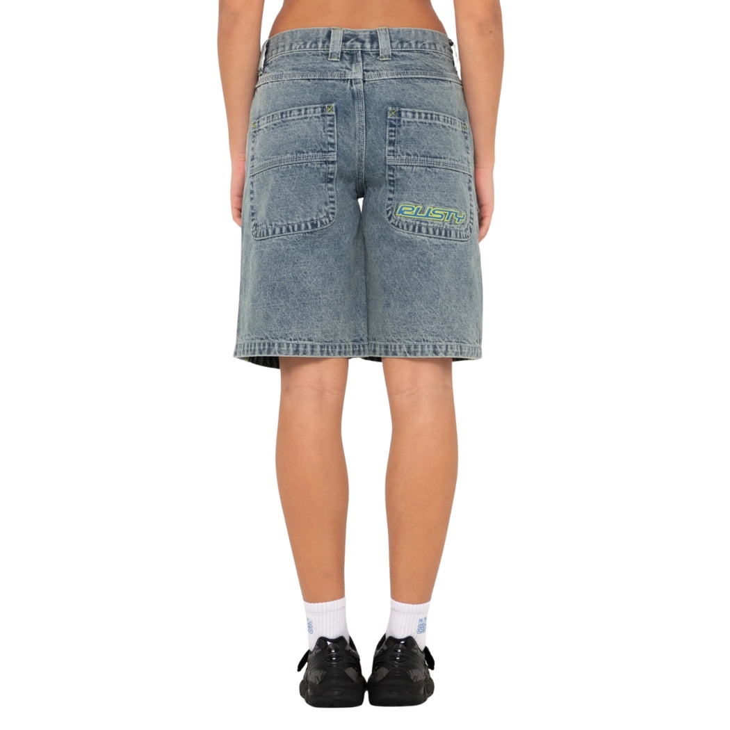 Rusty Flip Mommy Denim Short Dirty Dawg Lime