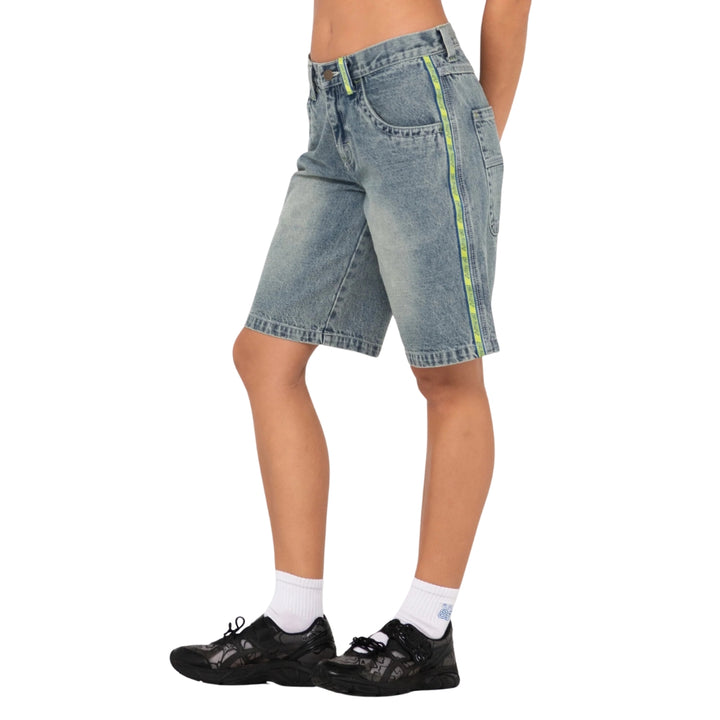 Rusty Flip Mommy Denim Short Dirty Dawg Lime