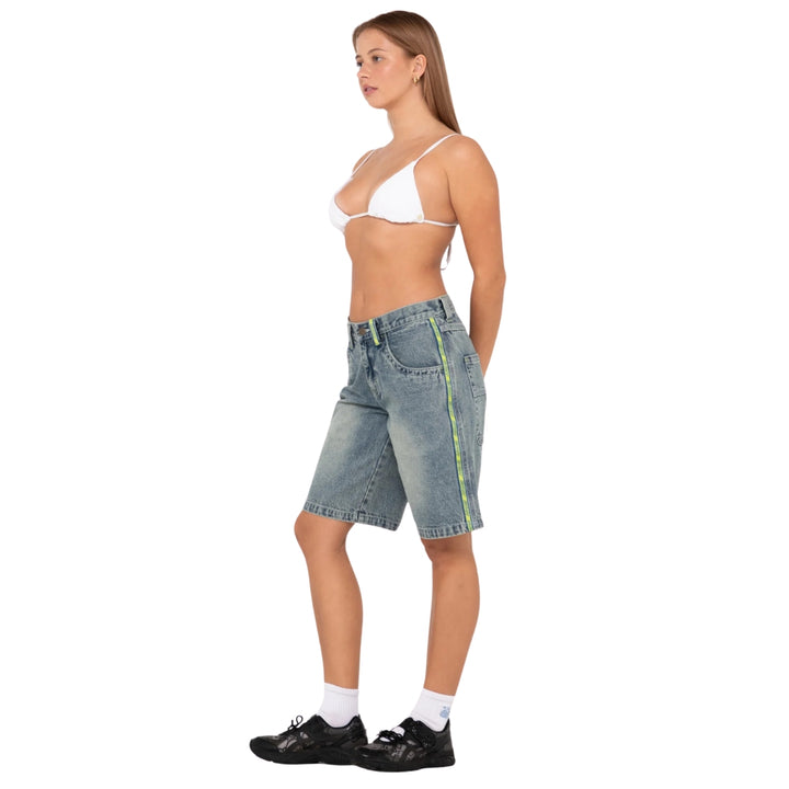 Rusty Flip Mommy Denim Short Dirty Dawg Lime