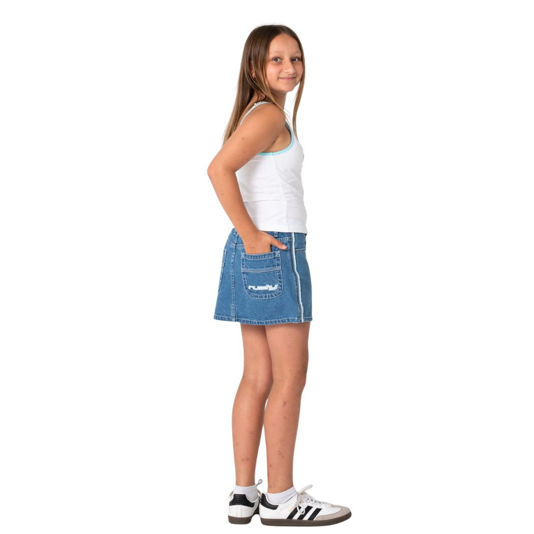 Rusty Girls Britney Tank White Blue