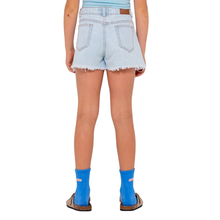 Rusty Girls Penny Kick Flare Demin Short Sky Blue Heather
