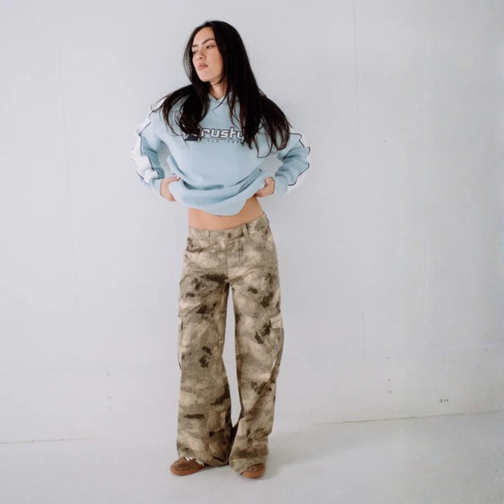 Rusty Hailstone Oversized Hooded Fleece Retro Blue