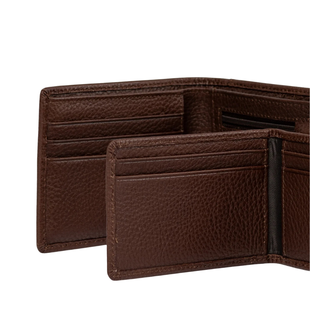 Rusty High River 2 Leather Wallet Dark Tan