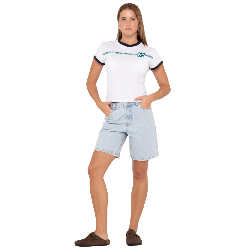 Rusty High Volume Denim Jort Sky Blue Heather