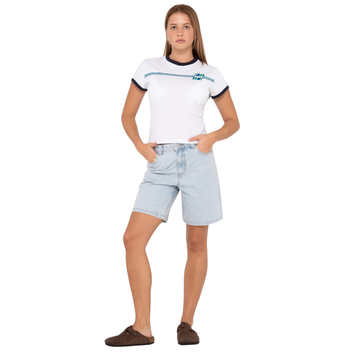 Rusty High Volume Denim Jort Sky Blue Heather