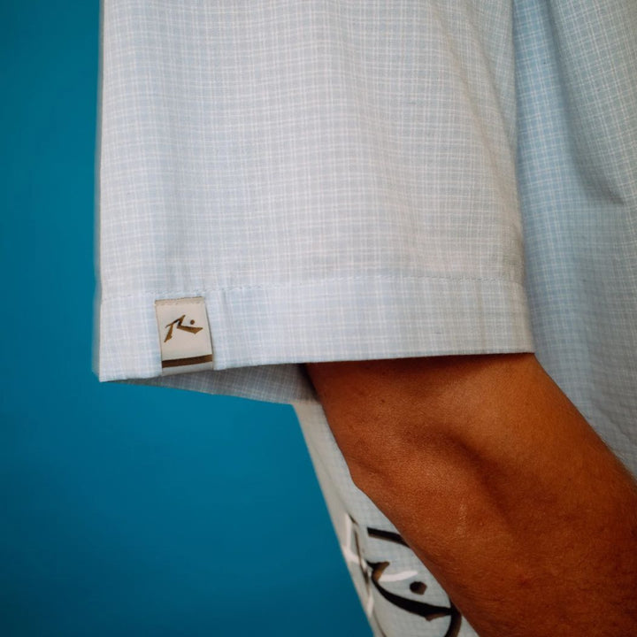 Rusty Hoodus Check Short Sleeve Shirt Smoke Blue