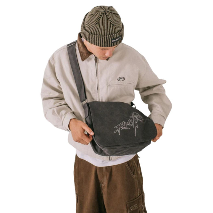 Rusty Hoodus Messenger Bag Washed Black