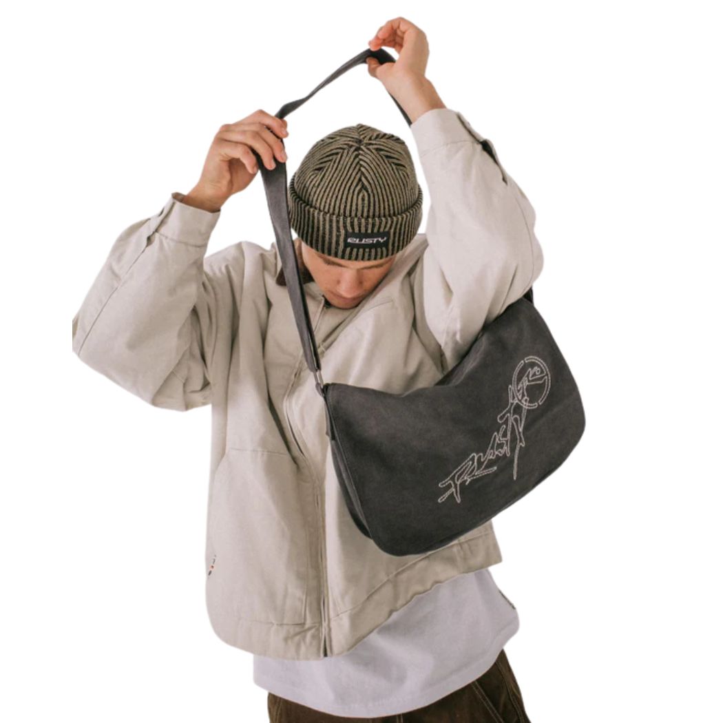 Rusty Hoodus Messenger Bag Washed Black