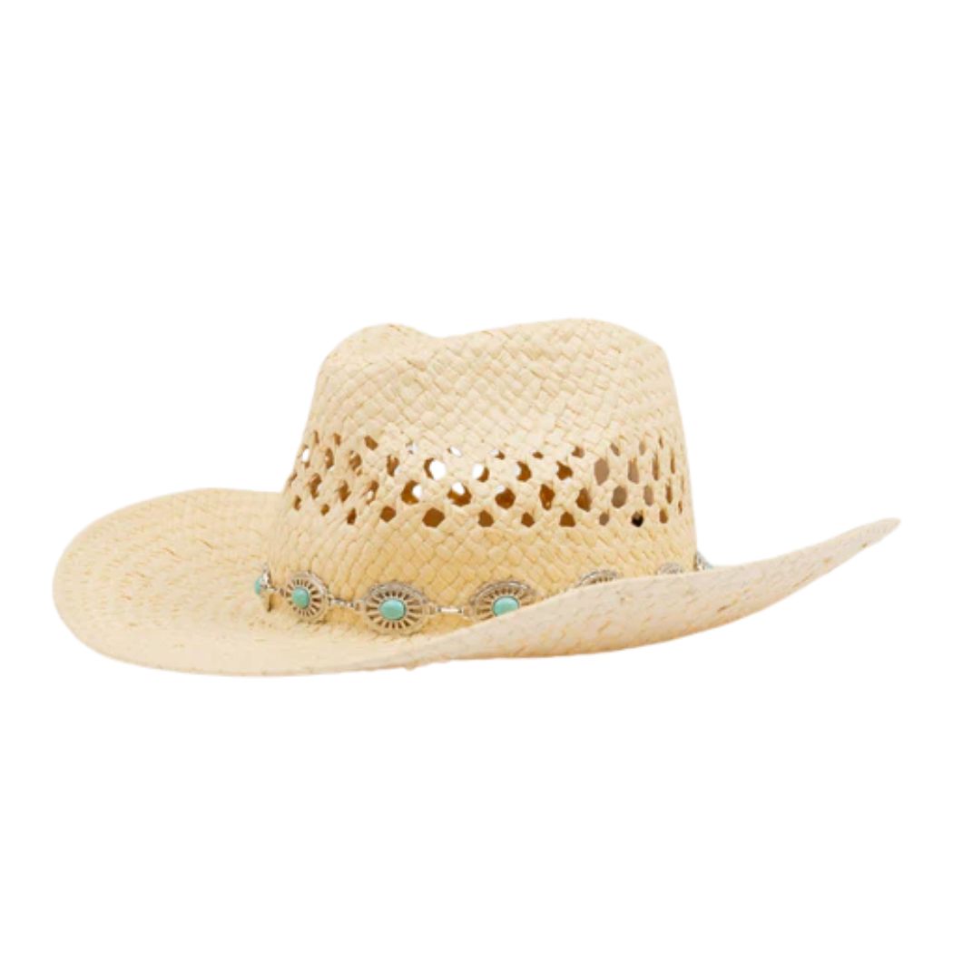 Rusty Howdy Cowboy Straw Hat Natural 2