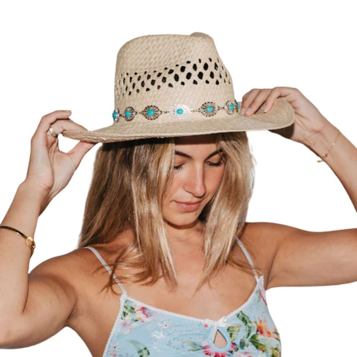 Rusty Howdy Cowboy Straw Hat Natural 2