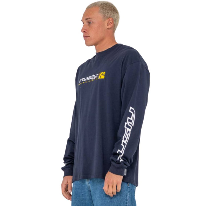 Rusty Jetsetter Long Sleeve Tee Navy Blue