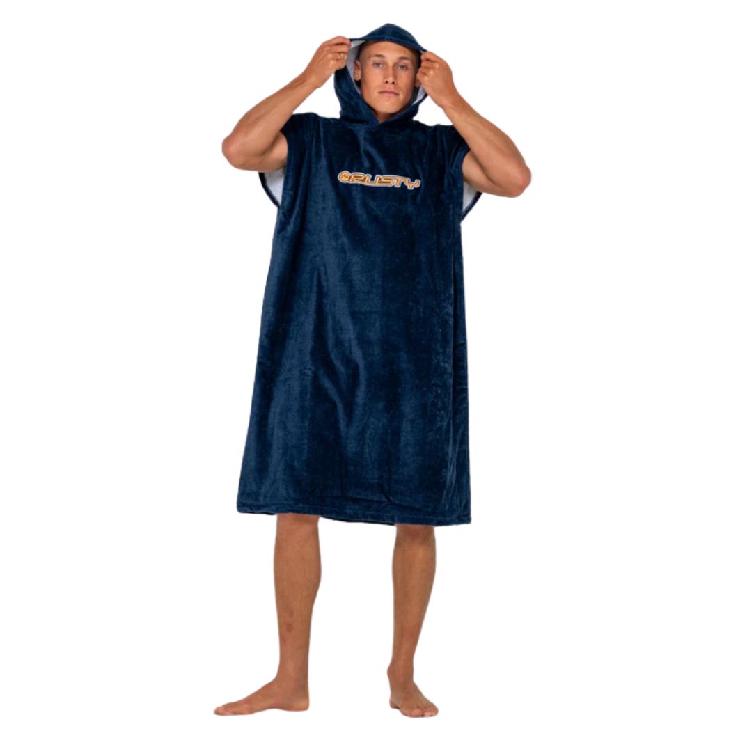 Rusty Just Surfing Change Towel Navy Blue