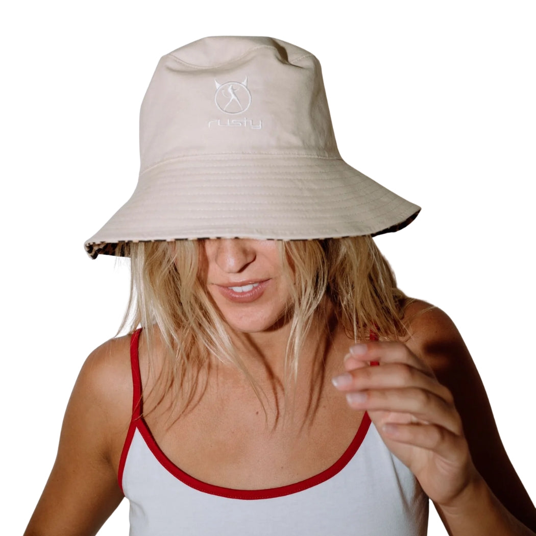 Rusty Lennie Leopard Reversible Bucket Hat Java