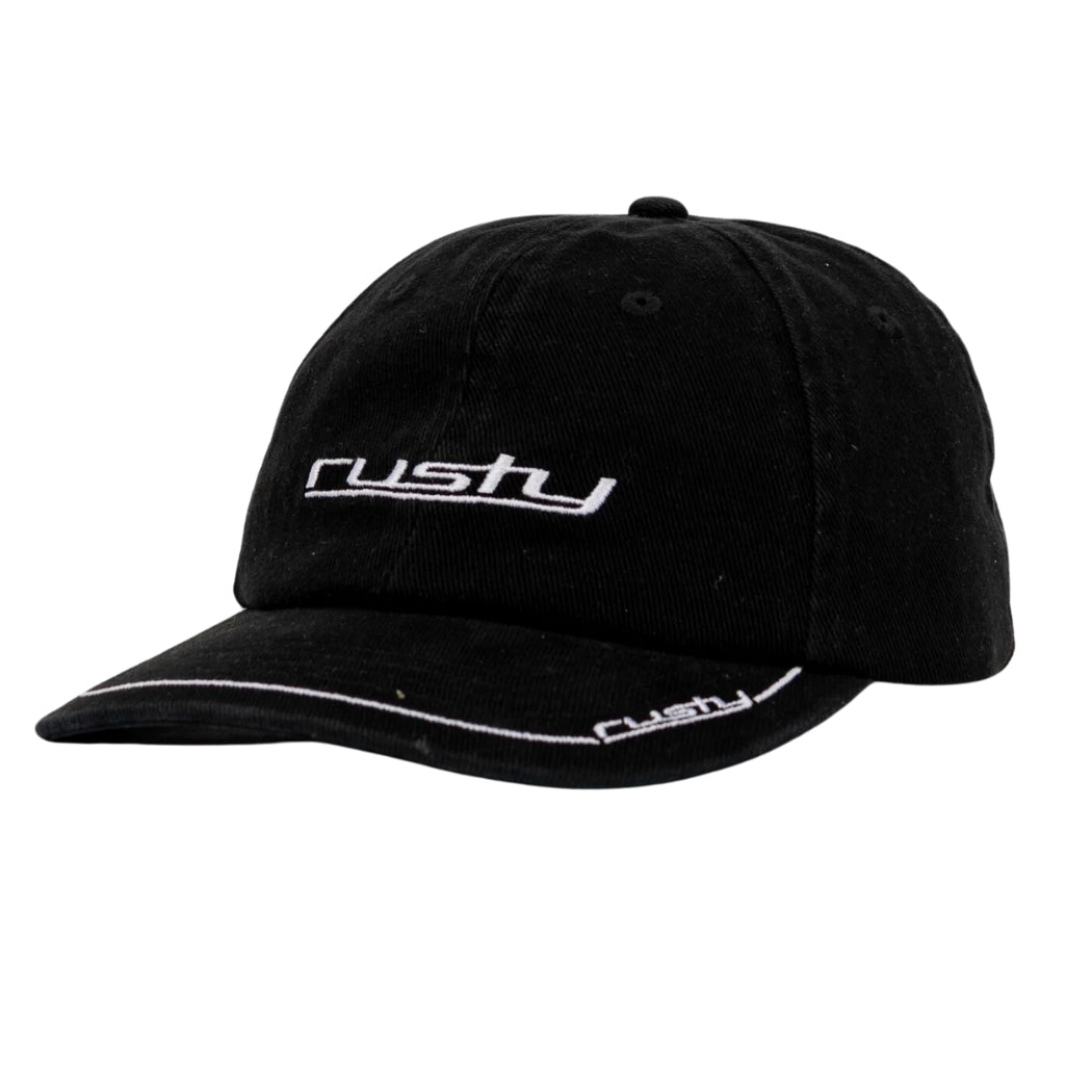 Rusty Loose Unit Six Panel Snapback Cap Black