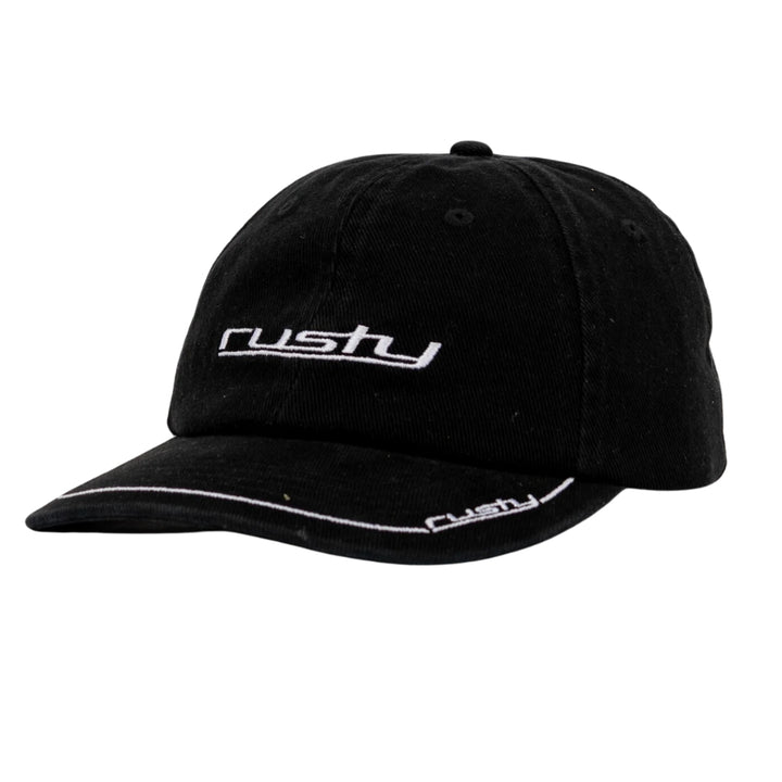 Rusty Loose Unit Six Panel Snapback Cap Black