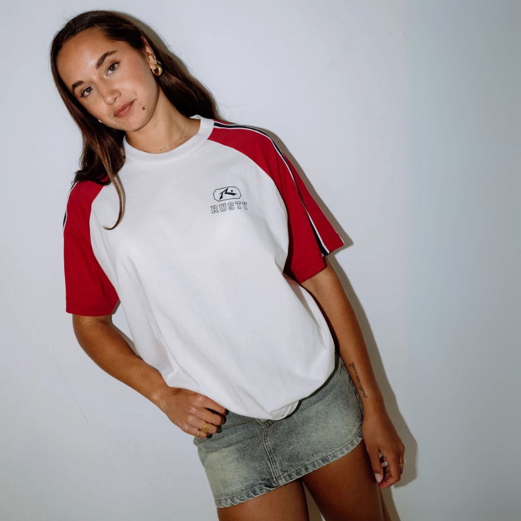 Rusty Mindless Collegiate OG Oversize Tee Egret