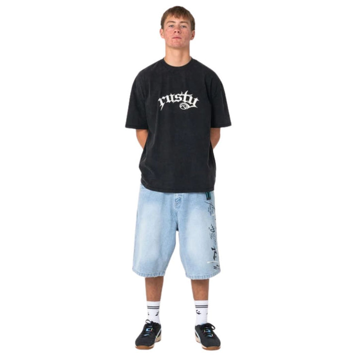 Rusty Monty 2.0 Tee Washed Black