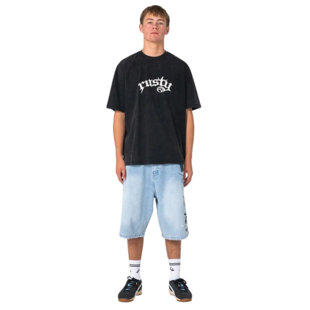Rusty Monty 2.0 Tee Washed Black