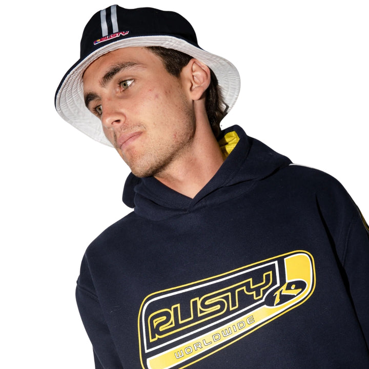 Rusty Pipeline Reversible Bucket Hat Navy Blue 