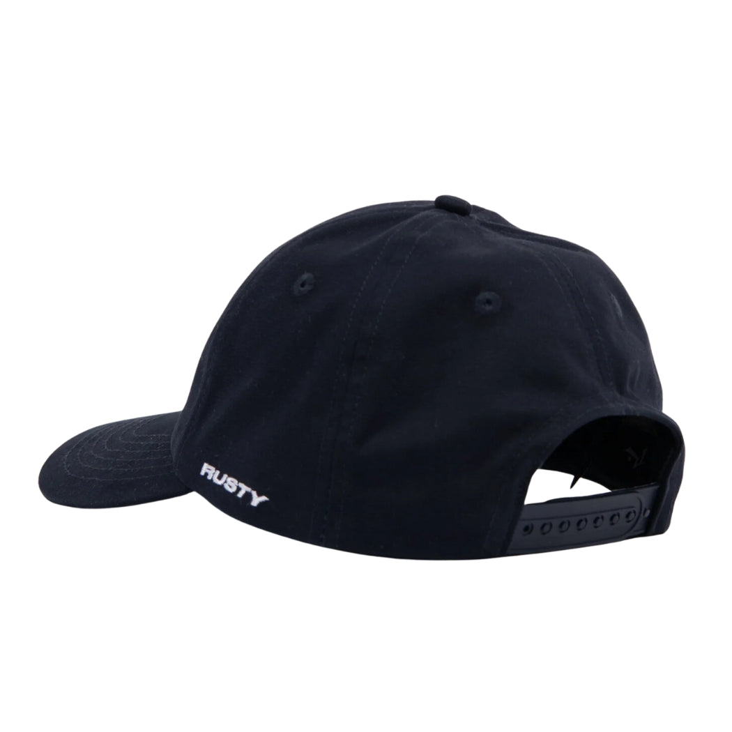 Rusty Pipeline Six Panel Snapback Cap Navy Blue