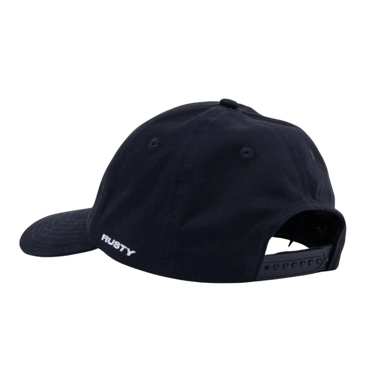 Rusty Pipeline Six Panel Snapback Cap Navy Blue