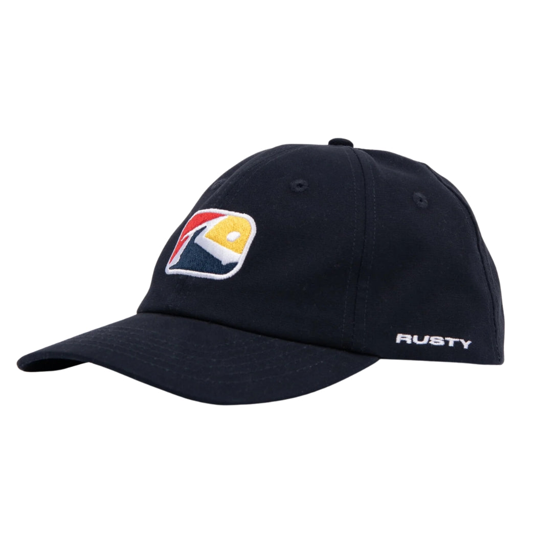 Rusty Pipeline Six Panel Snapback Cap Navy Blue