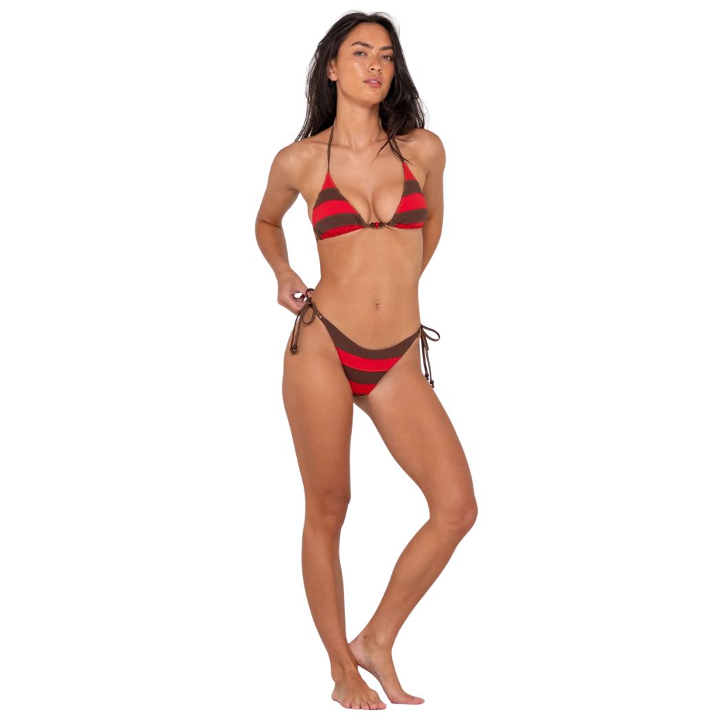 Rusty Rack City Contrast Triangle Bikini Top Java