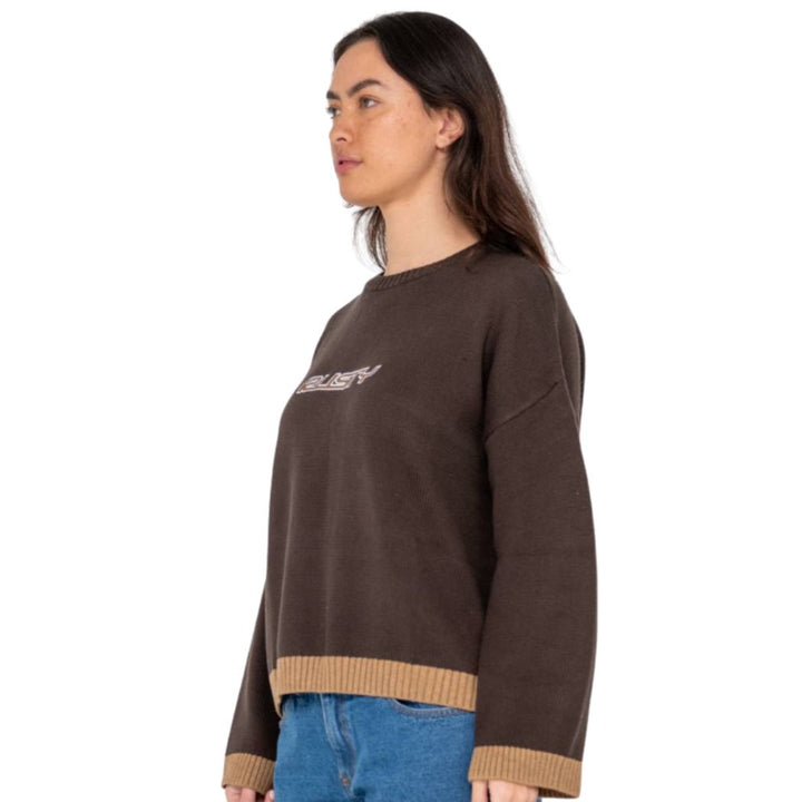 Rusty Rider Relaxed Crew Neck Knit Java