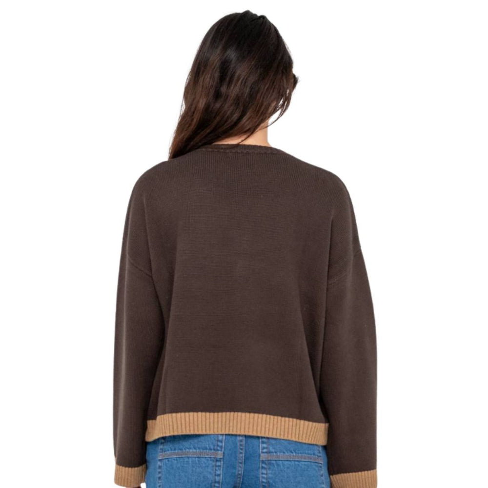 Rusty Rider Relaxed Crew Neck Knit Java