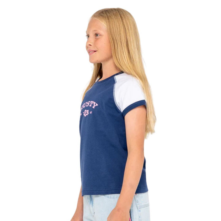 Rusty Riley Raglan Baby Tee Girls Navy