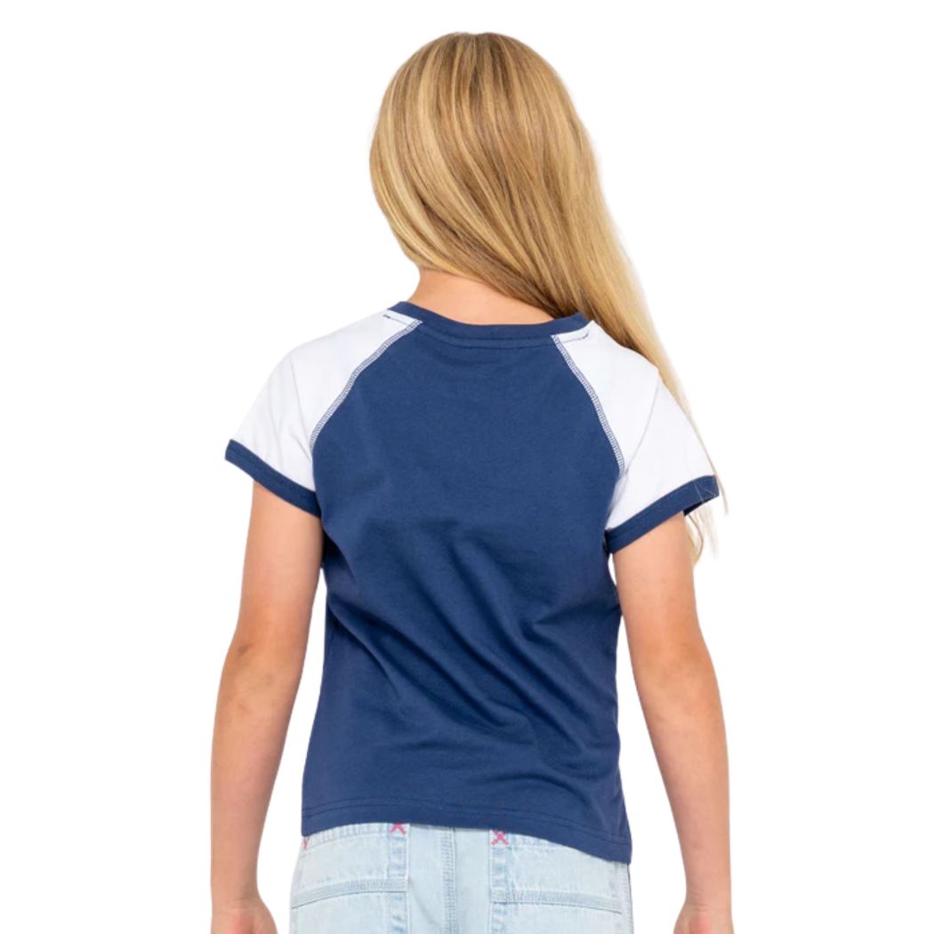 Rusty Riley Raglan Baby Tee Girls Navy