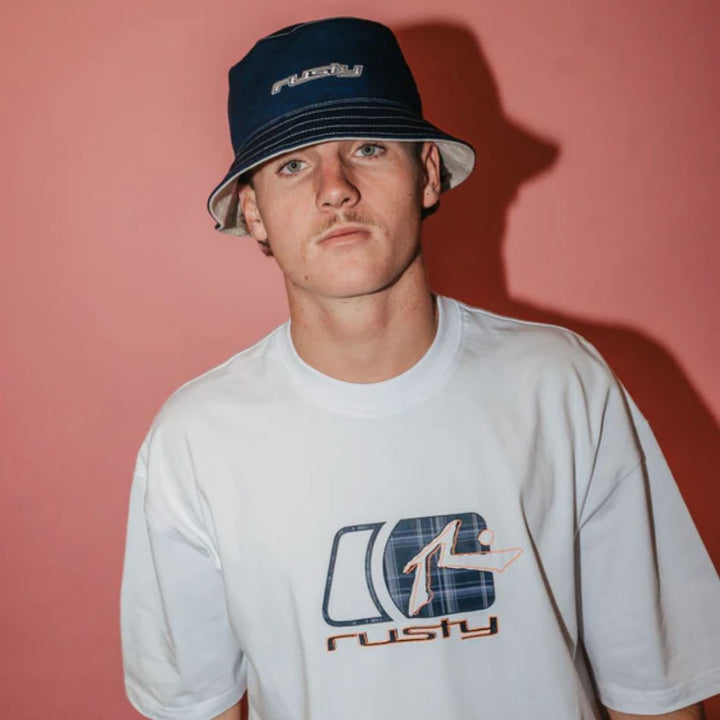 Rusty Road Trip Reversible Bucket Hat Navy Blue