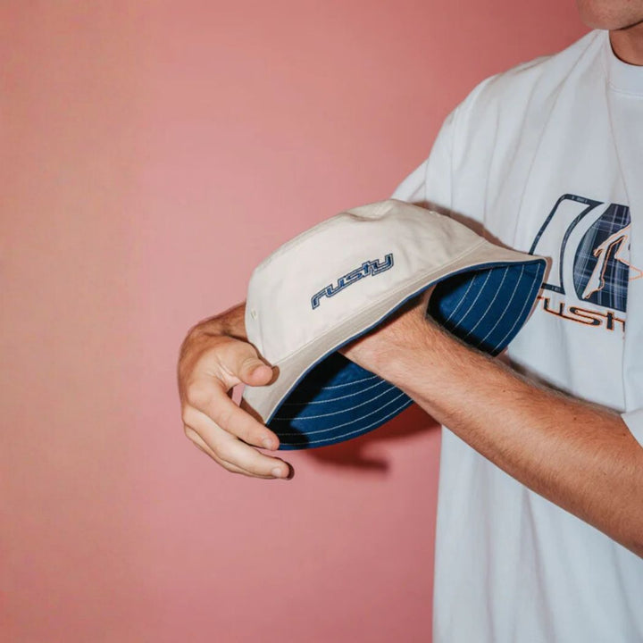 Rusty Road Trip Reversible Bucket Hat Navy Blue