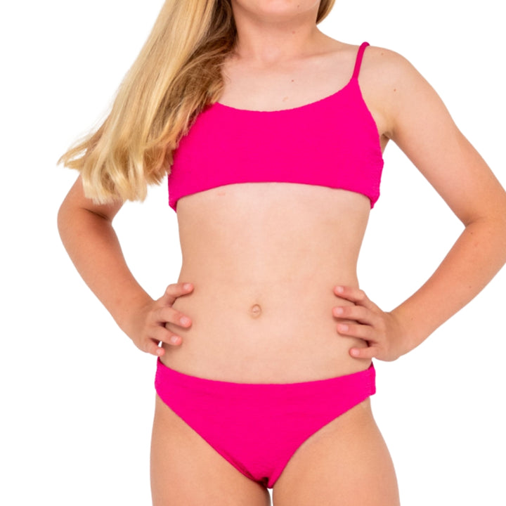 Rusty Sandalwood Bikini Set Girl Fuchsia