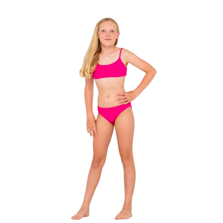 Rusty Sandalwood Bikini Set Girl Fuchsia