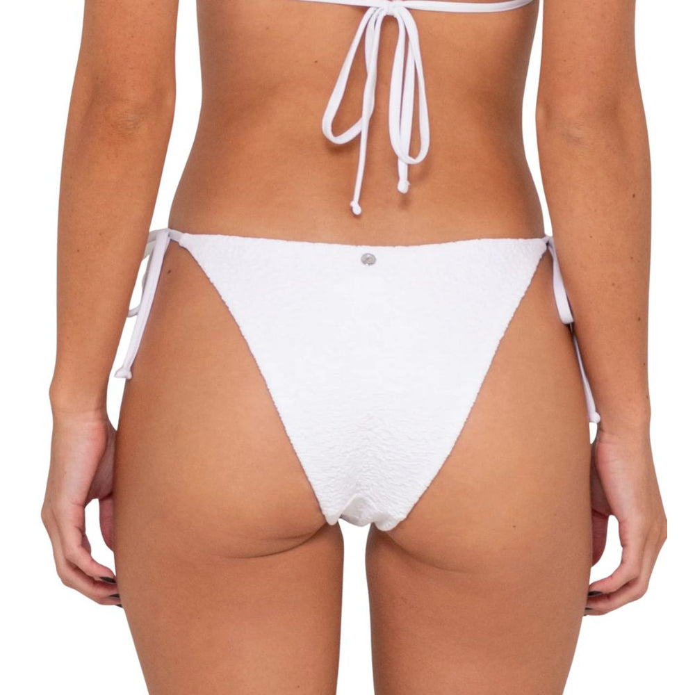 Rusty Sandalwood Midi Side Ties Bikini Bottom Bright White