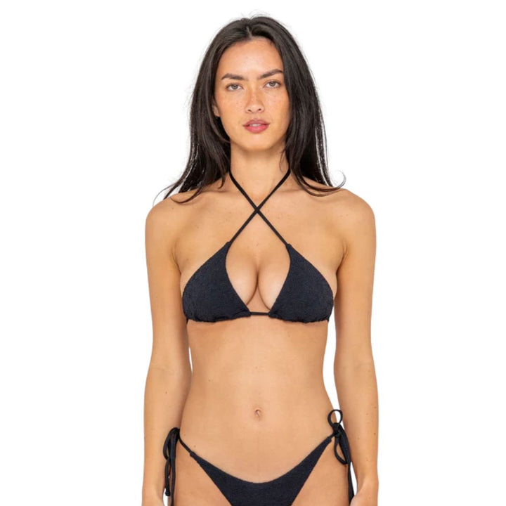 Rusty Sandalwood Multiway Bikini Top Black