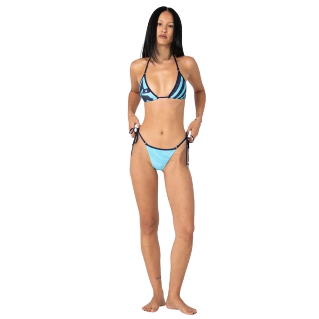 Rusty Stardom Tri Bikini Top Navy Aqua