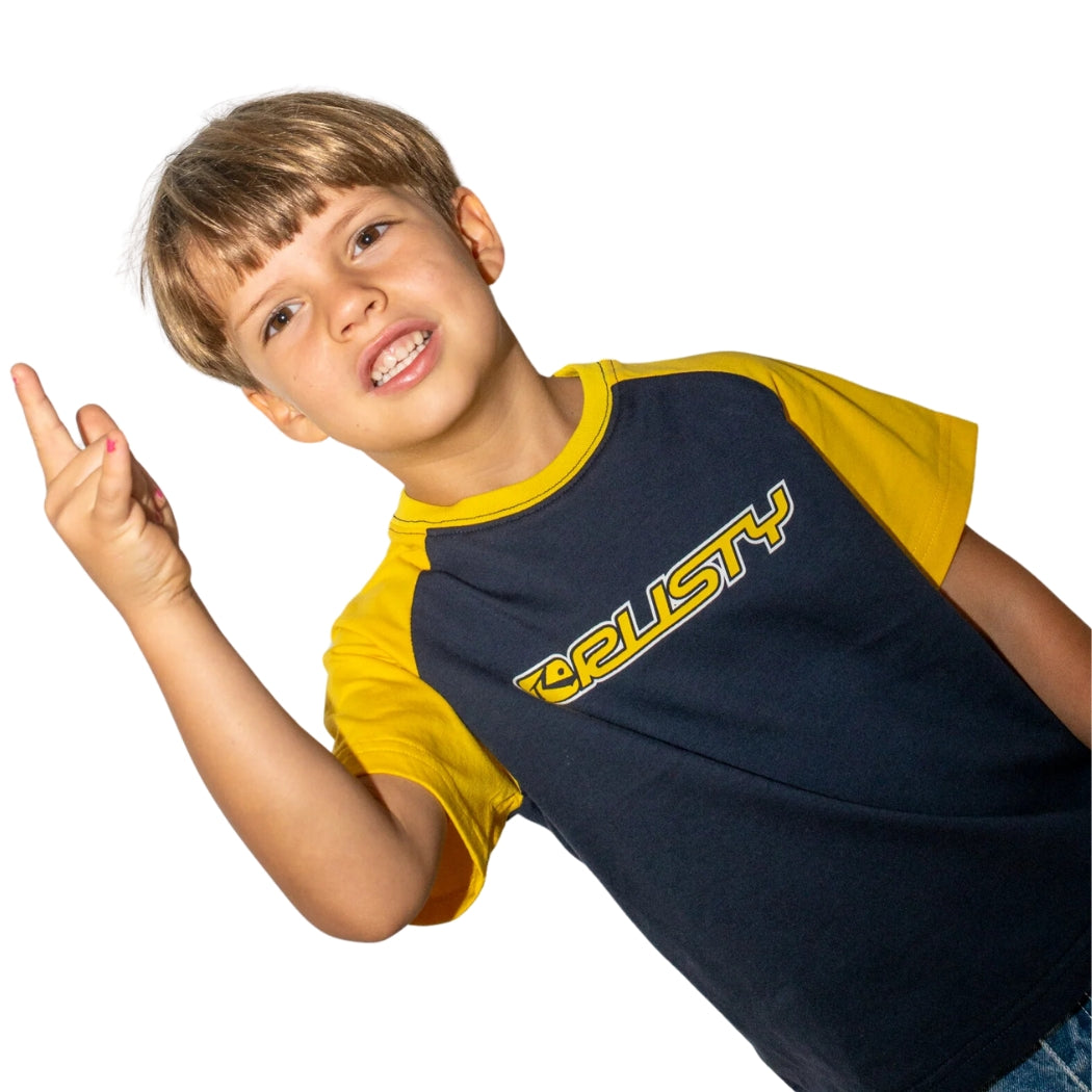 Rusty Swaglan Raglan Tee Runts Navy Blue