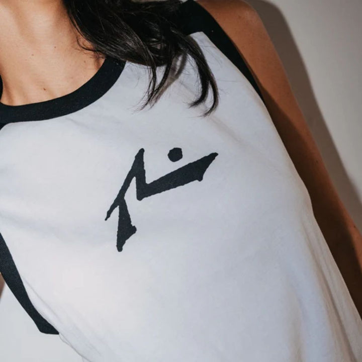 Rusty Tamlin Contrast Raglan Tank White
