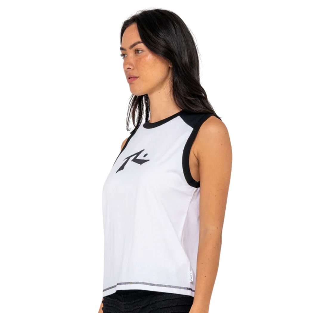 Rusty Tamlin Contrast Raglan Tank White