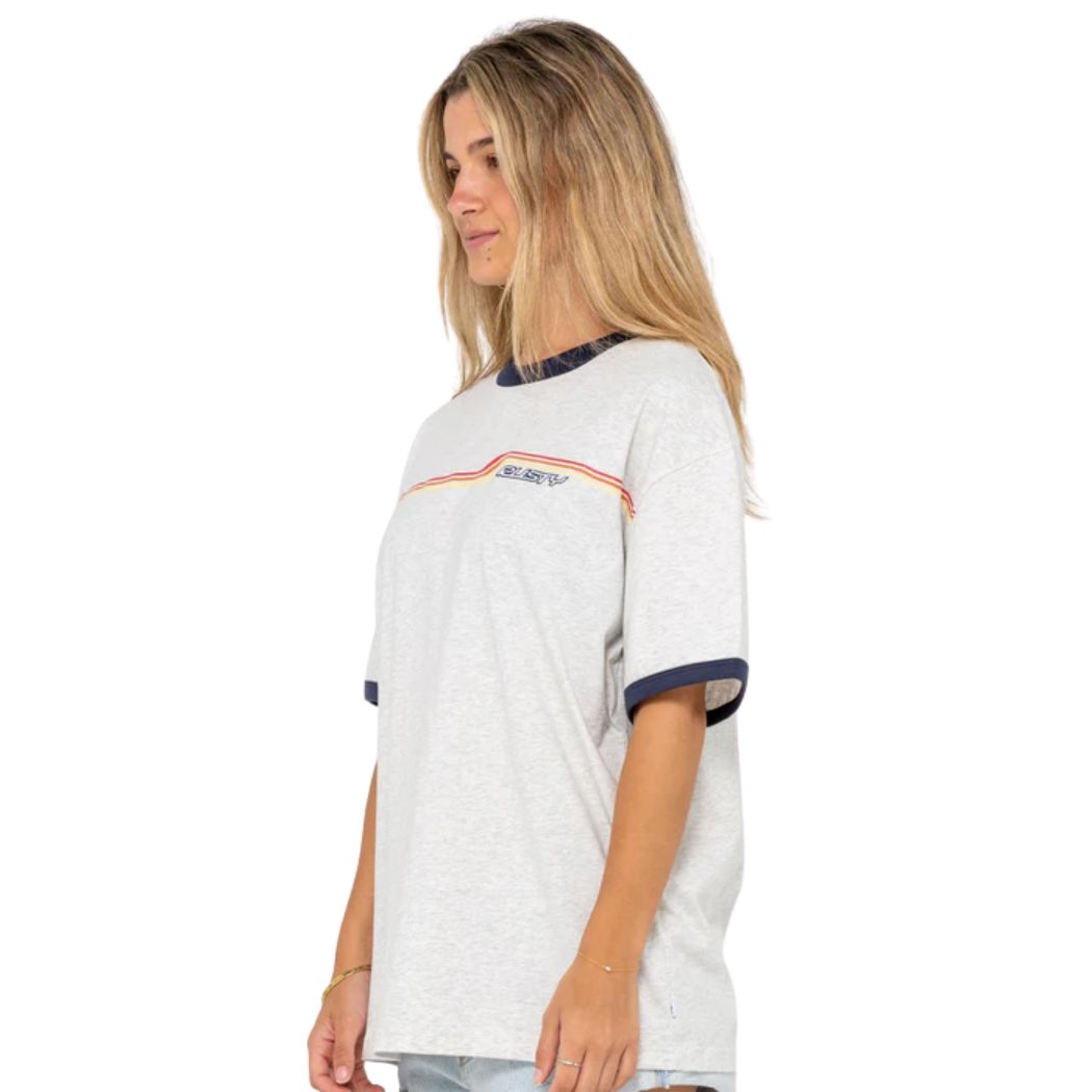 Rusty Wave Rider 2.0 Ringer Oversize Tee Ecru Marle