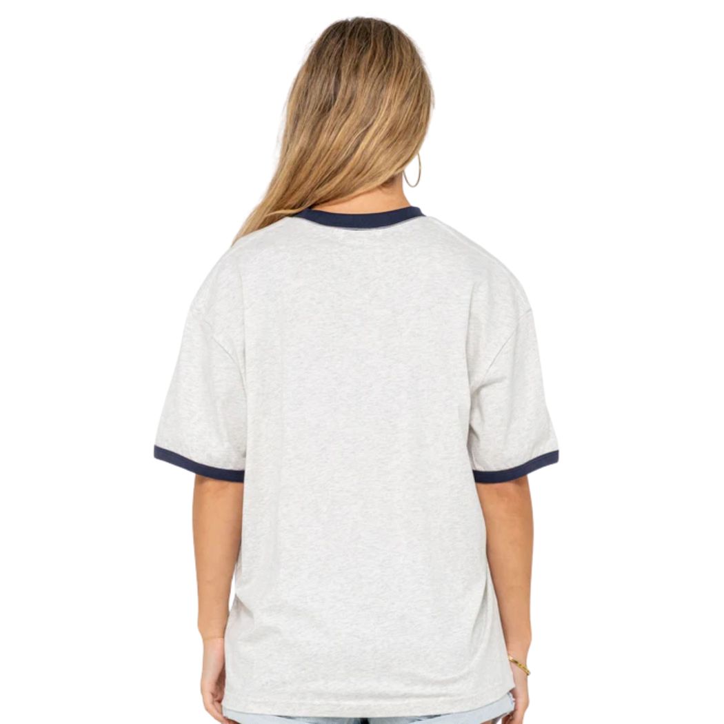 Rusty Wave Rider 2.0 Ringer Oversize Tee Ecru Marle