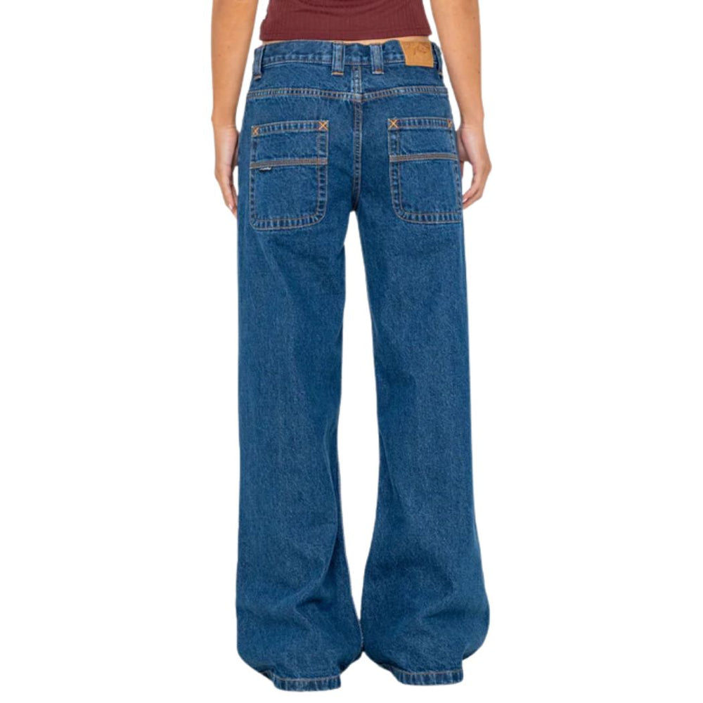 Rusty Wendy Wide Low Rise Denim Jean Deep Sea Blue
