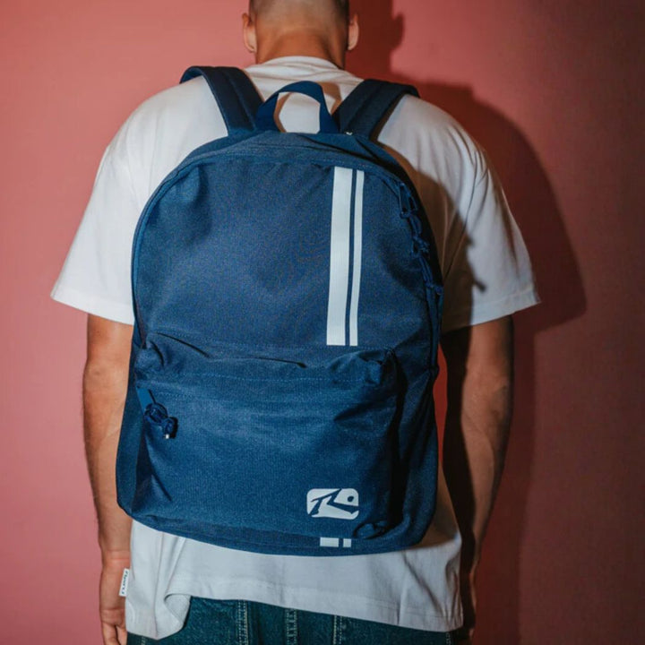 Rusty White Lines Backpack Navy Blue
